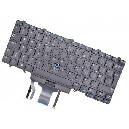 Dell Latitude E747 Klávesnice černá bez rámečku, Trackpoint, Podsvícená, UK