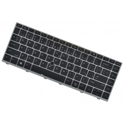 Kompatibilní HP L14377-FL1 klávesnice na notebook CZ/SK stříbrný rámeček, podsvícená, Trackpoint