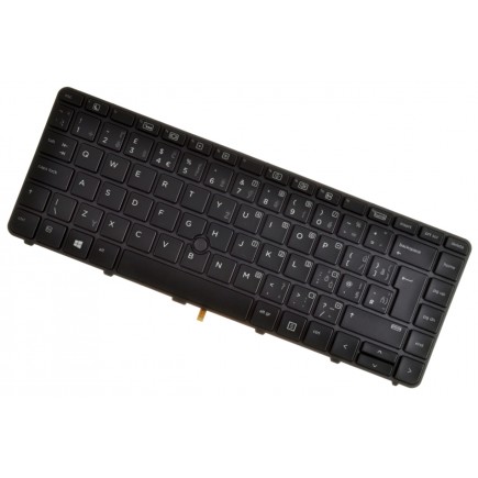 Kompatibilní HP 840801-032 klávesnice na notebook CZ/SK Černá s rámečkem, Podsvícená, Trackpoint