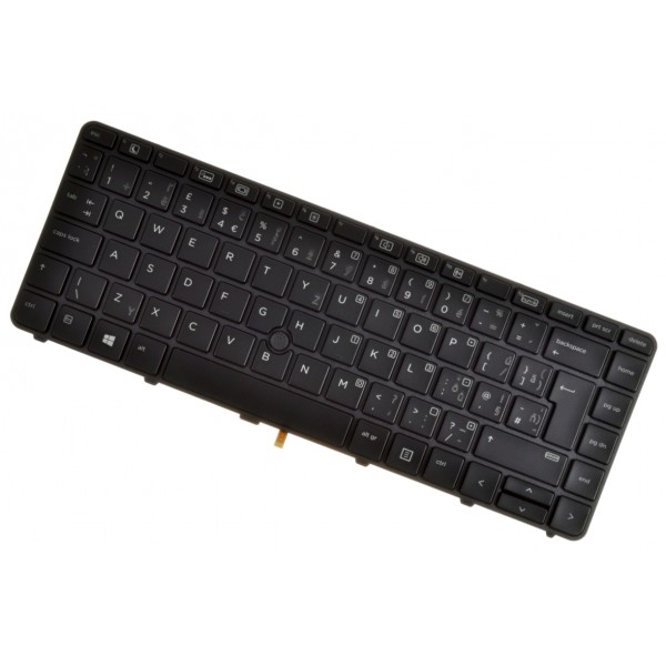 Kompatibilní HP 840801-032 klávesnice na notebook CZ/SK Černá s rámečkem, Podsvícená, Trackpoint