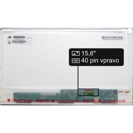 Kompatibilní LTN156AT03-W01 LCD Displej HD LED 40pin vpravo - Lesklý