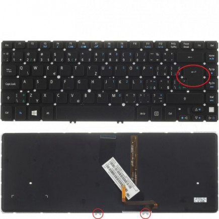 Acer Aspire V5-431 klávesnice na notebook bez rámečku černá CZ/SK podsvícená