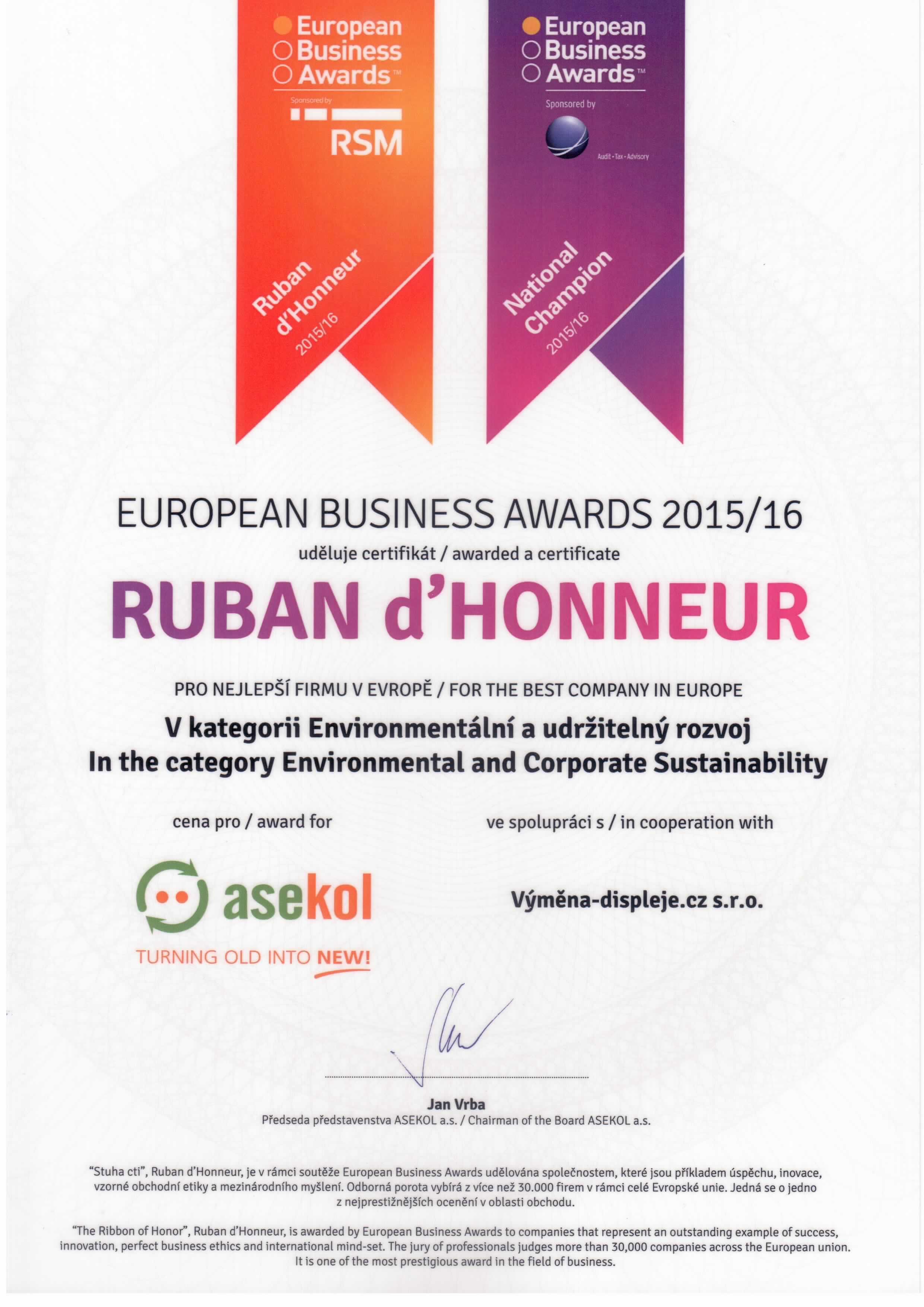 European Business Awards 2015/16 Full-power.cz